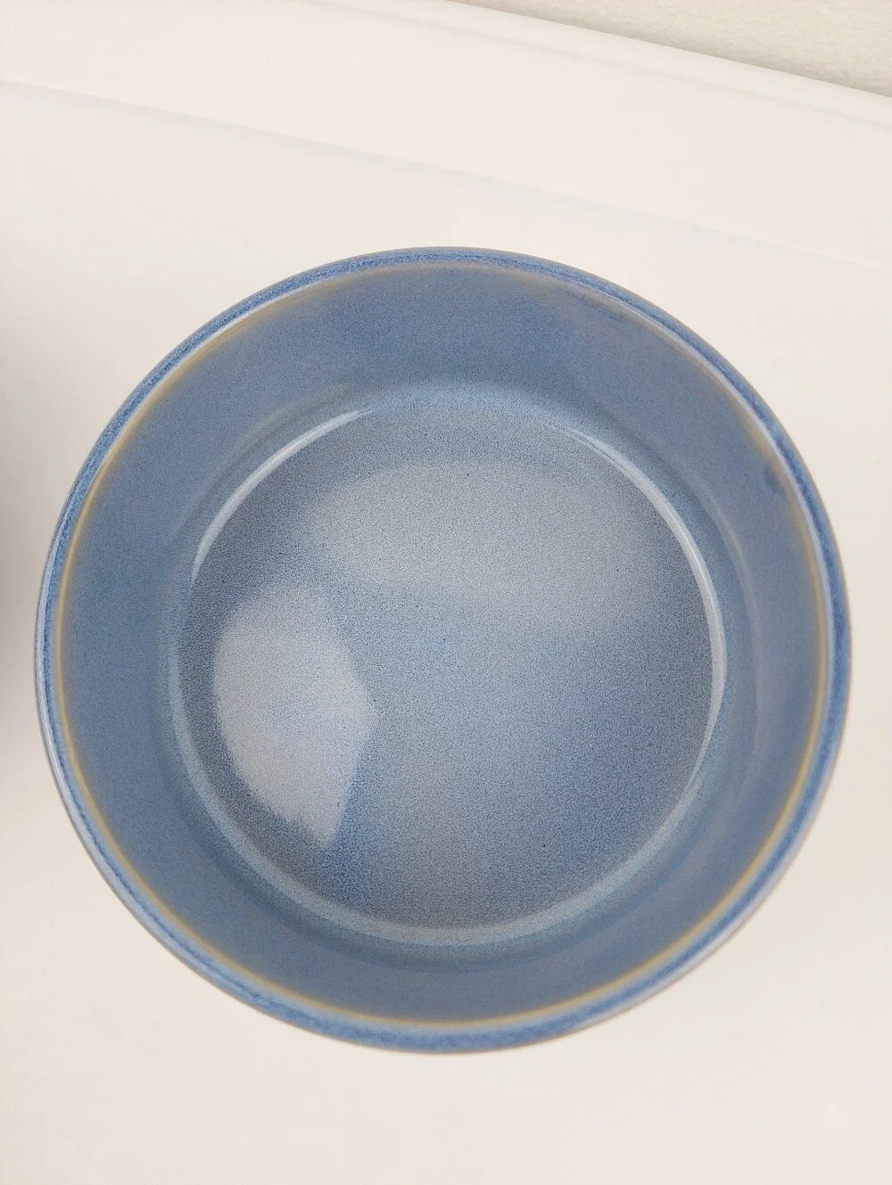 Wilfred & Lily Blue Ceramic Dog Food Bowl with 'Food' Embossed Script